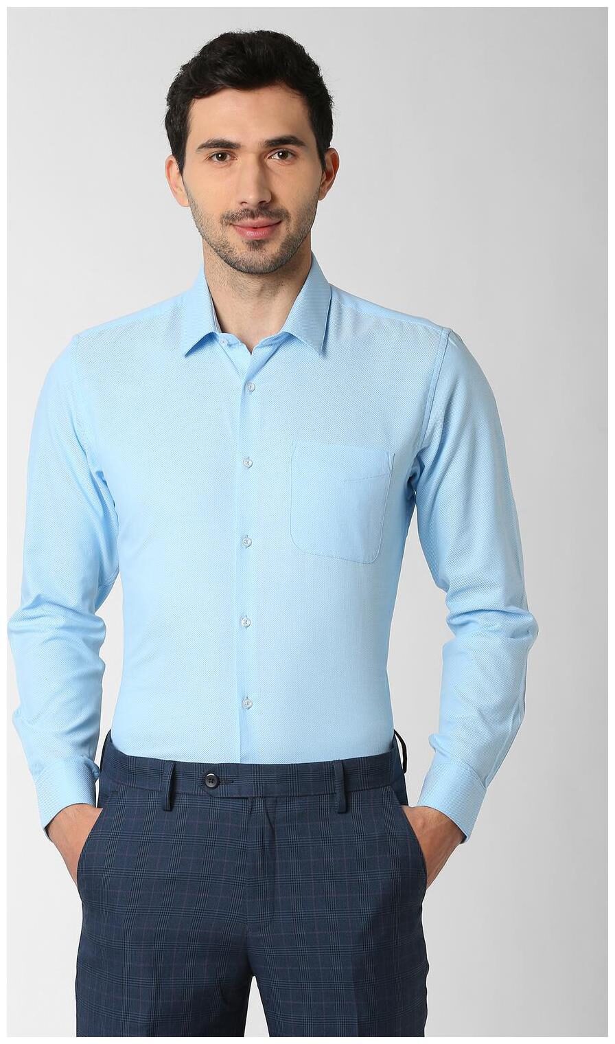

Peter England Men Slim fit Formal Shirt - Blue
