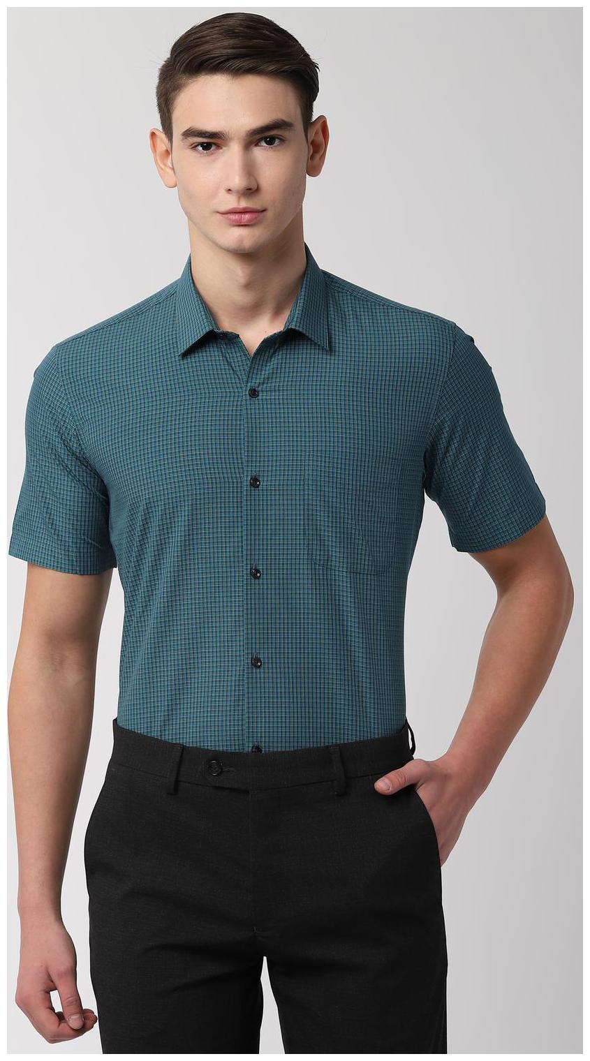 

Peter England Men Regular fit Formal Shirt - Green