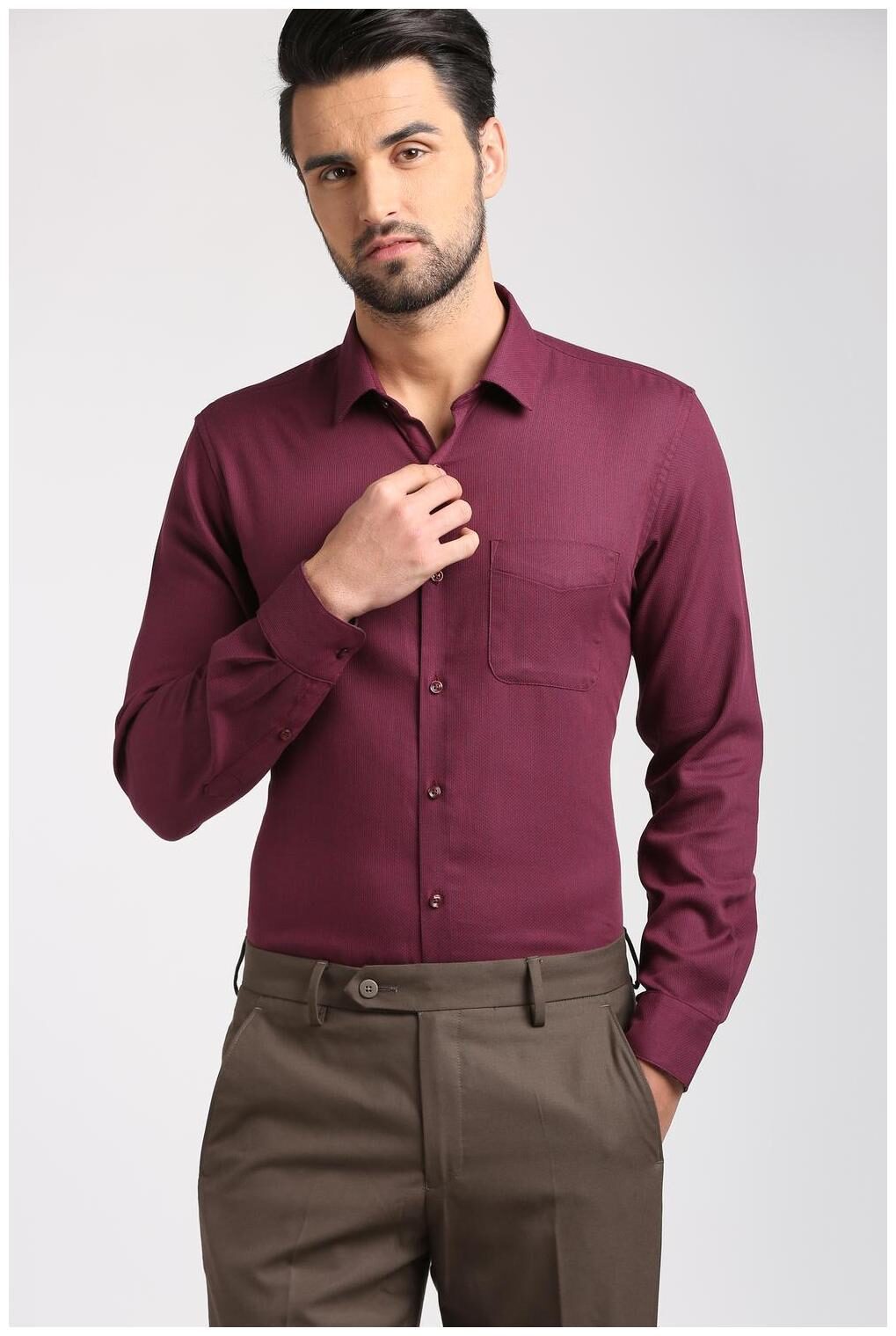 

Peter England Men Slim fit Formal Shirt - Purple