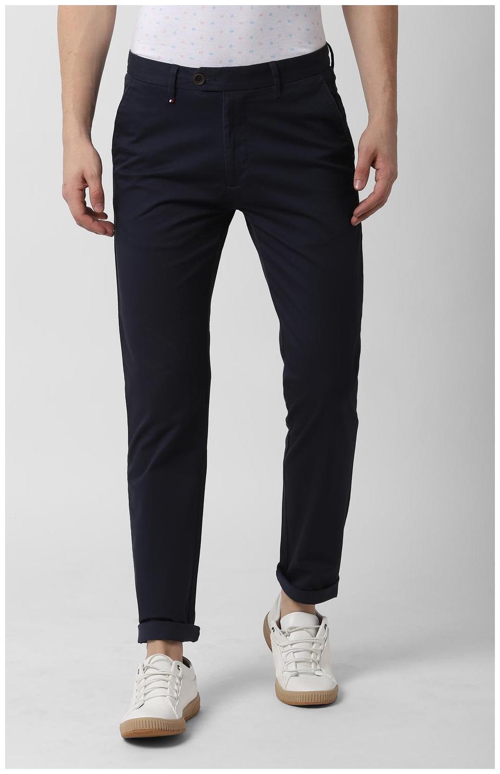 

Peter England Men CottonTRUE Trousers Blue