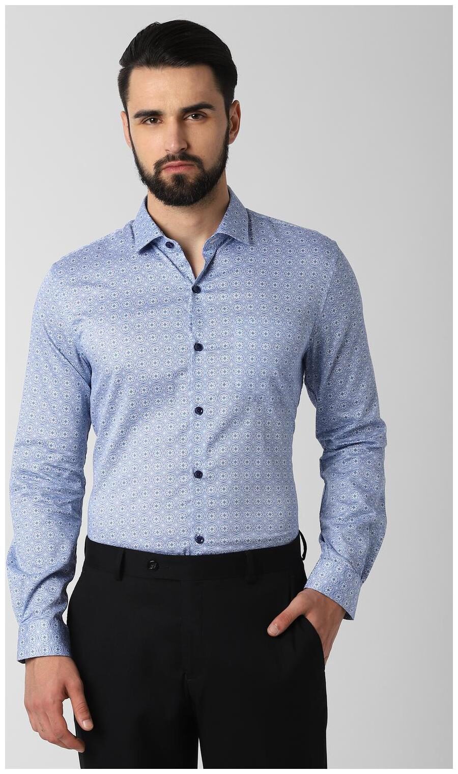 

Peter England Men Slim fit Formal Shirt - Blue