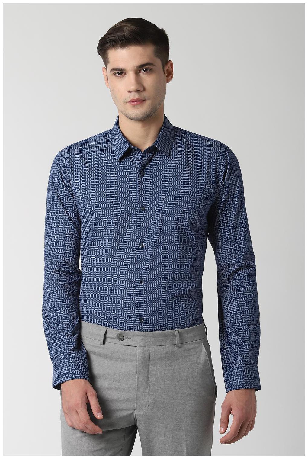 

Peter England Men Slim fit Formal Shirt - Blue