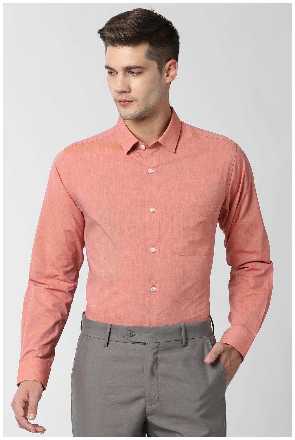 

Peter England Men Slim fit Formal Shirt - Peach