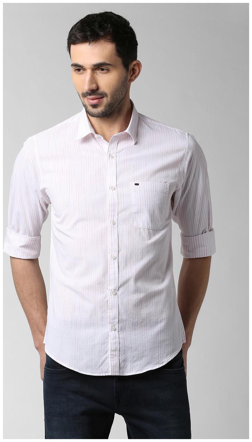 

Peter England Men White Vertical Stripes Slim Fit Casual Shirt