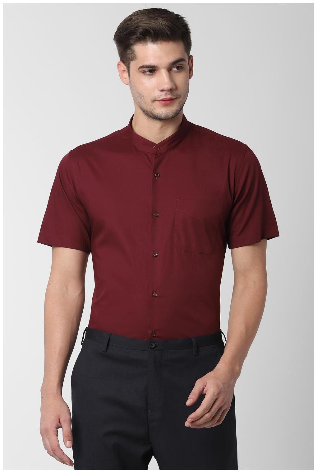 

Peter England Men Slim fit Formal Shirt - Maroon