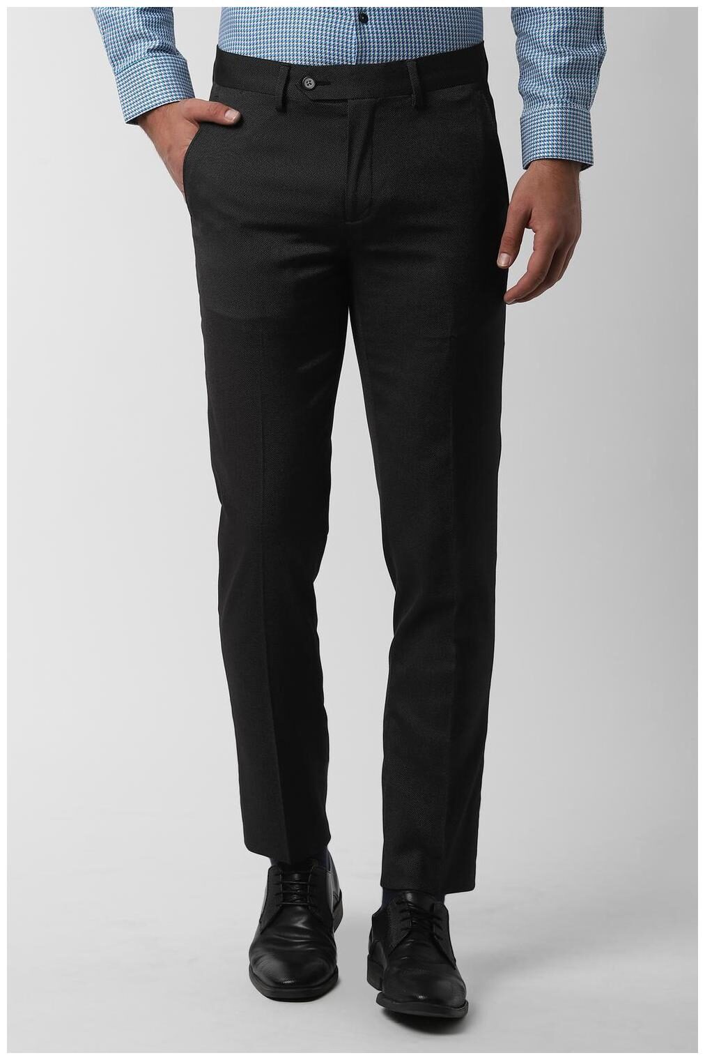 

Peter England Men Textured Slim Fit Formal Trouser - Black