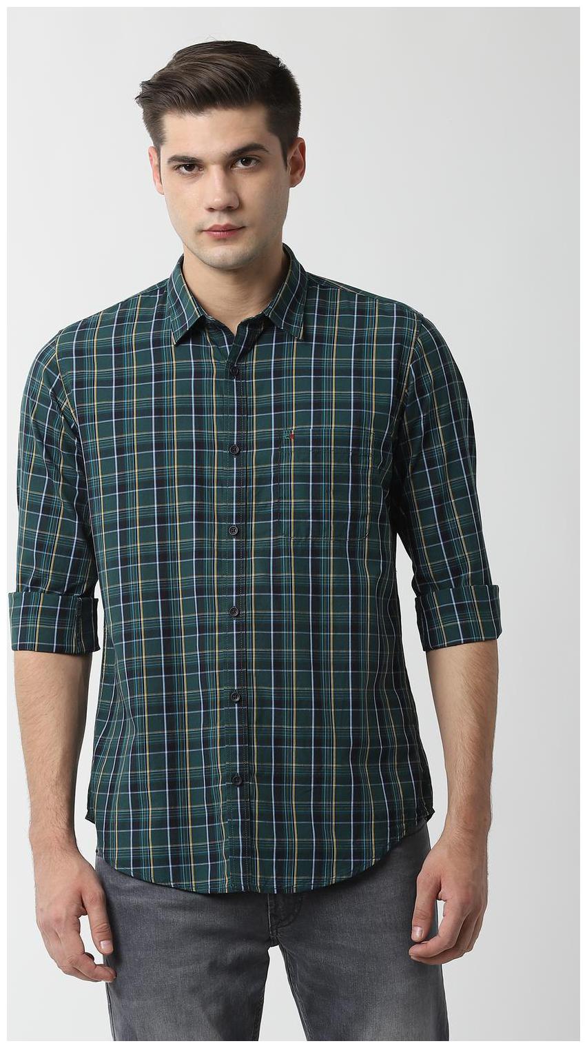 

Peter England Men Green Checked Slim Fit Casual Shirt