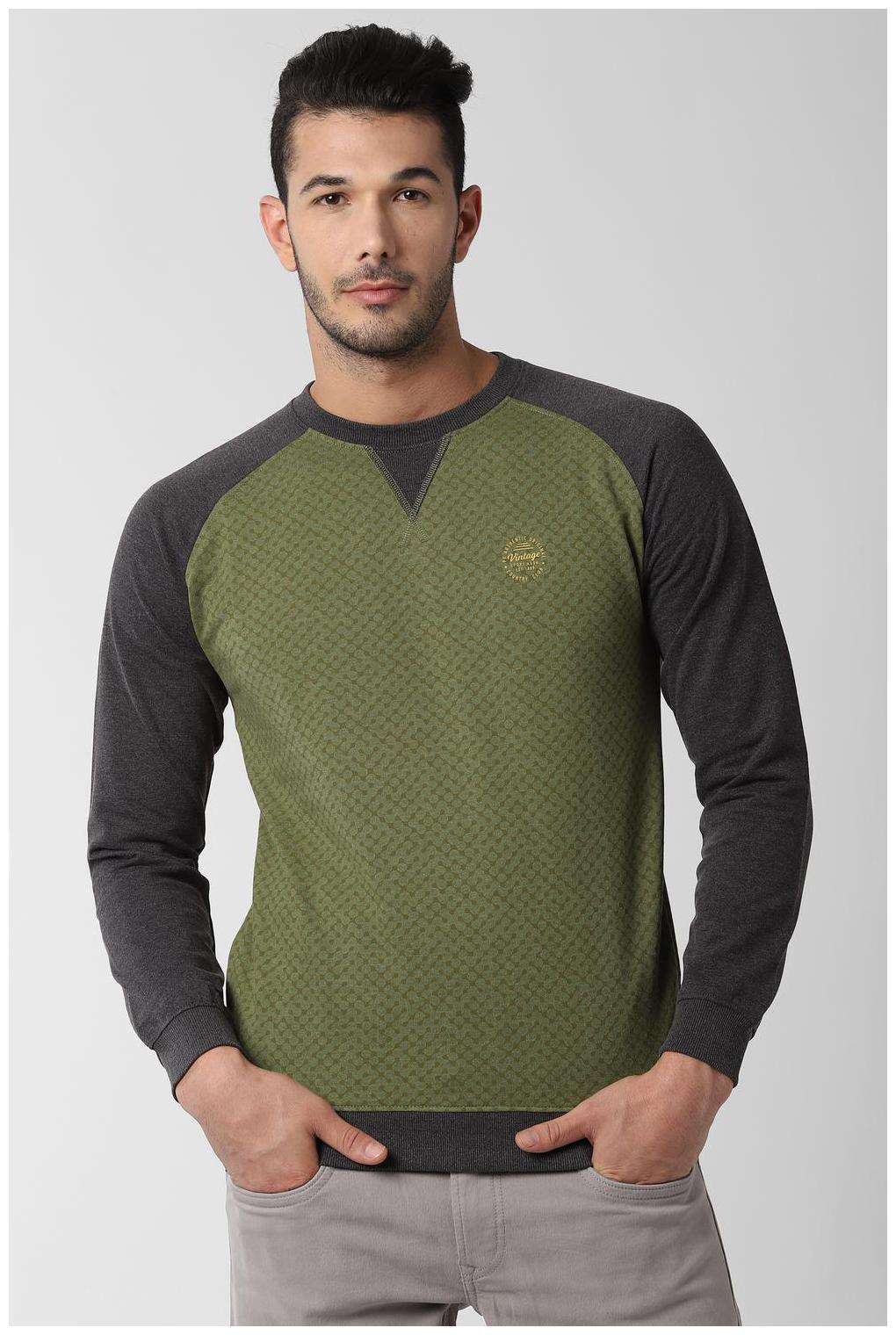 

Peter England Men Green Round neck Sweatshirt