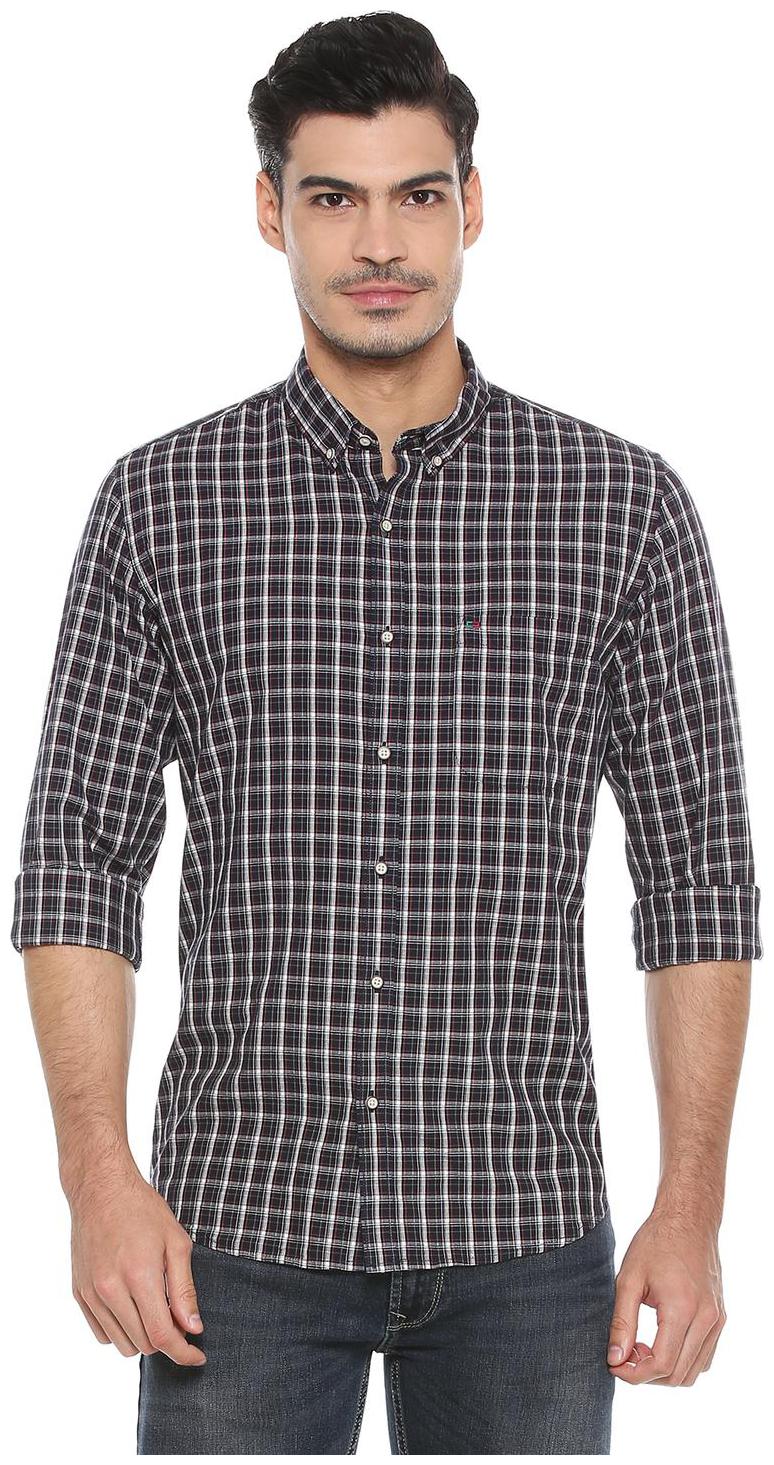 

Peter England Men Grey Checked Super Slim Fit Casual Shirt