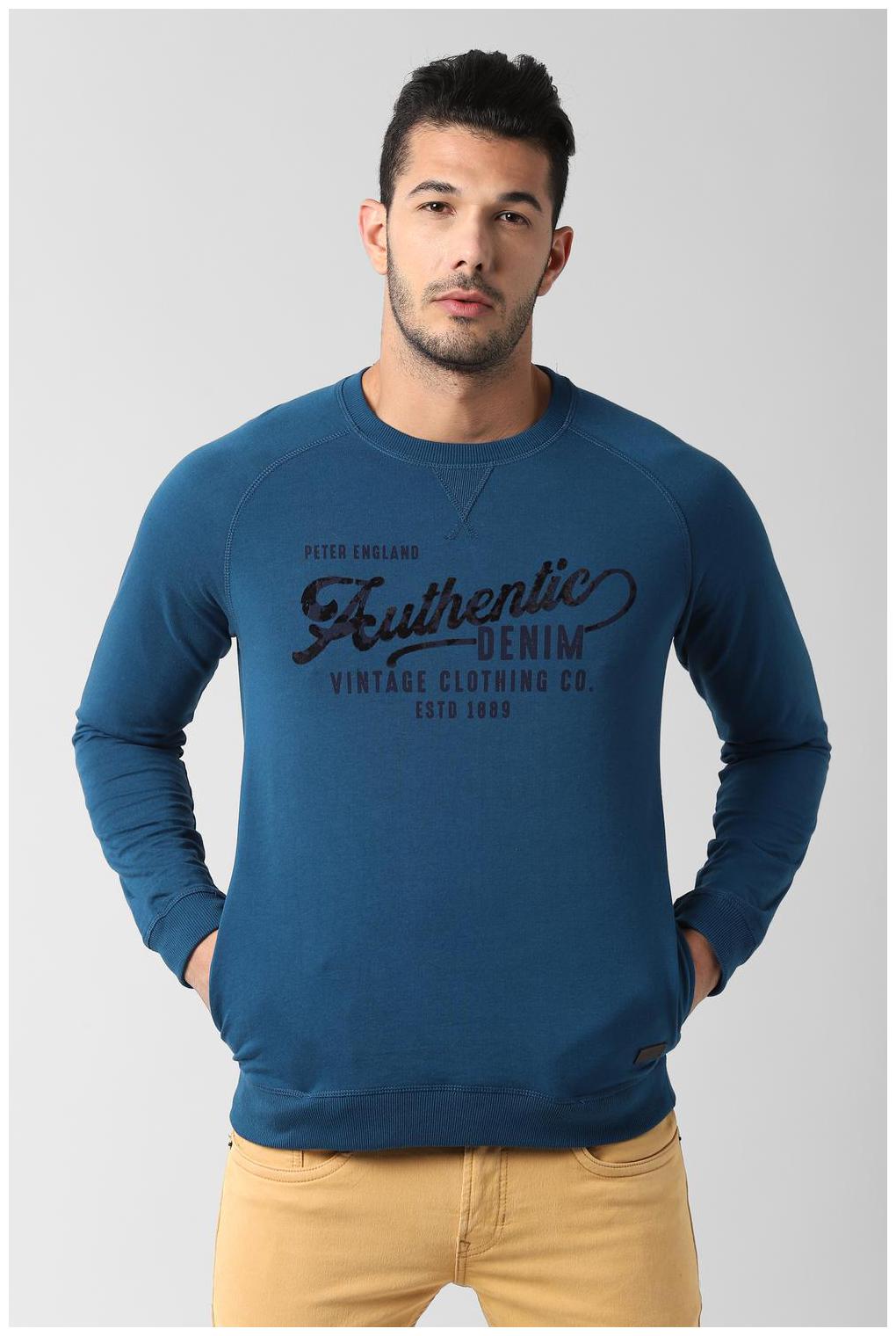 

Peter England Men Blue Round neck Sweatshirt