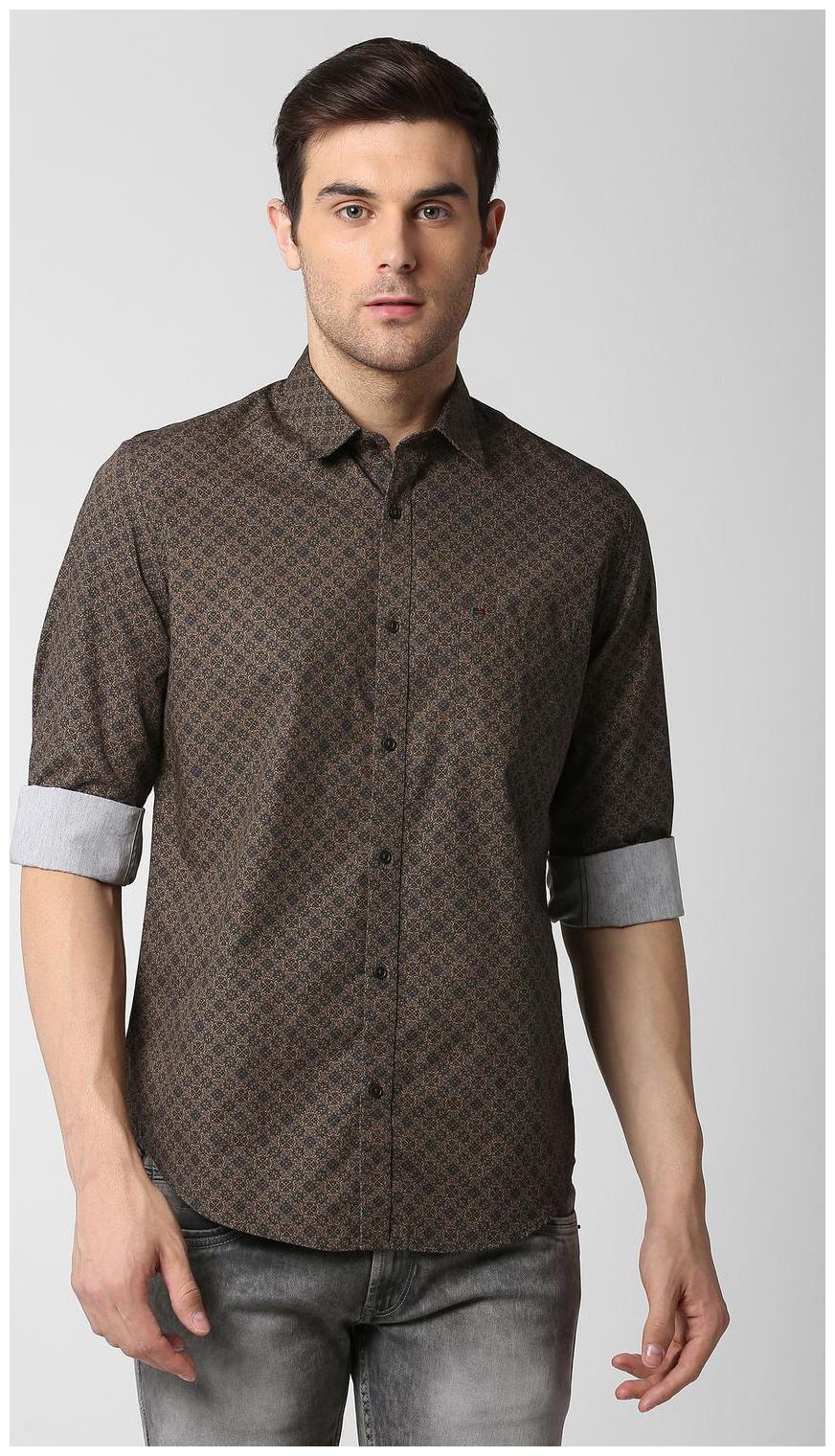

Peter England Men Brown Printed Slim Fit Casual Shirt
