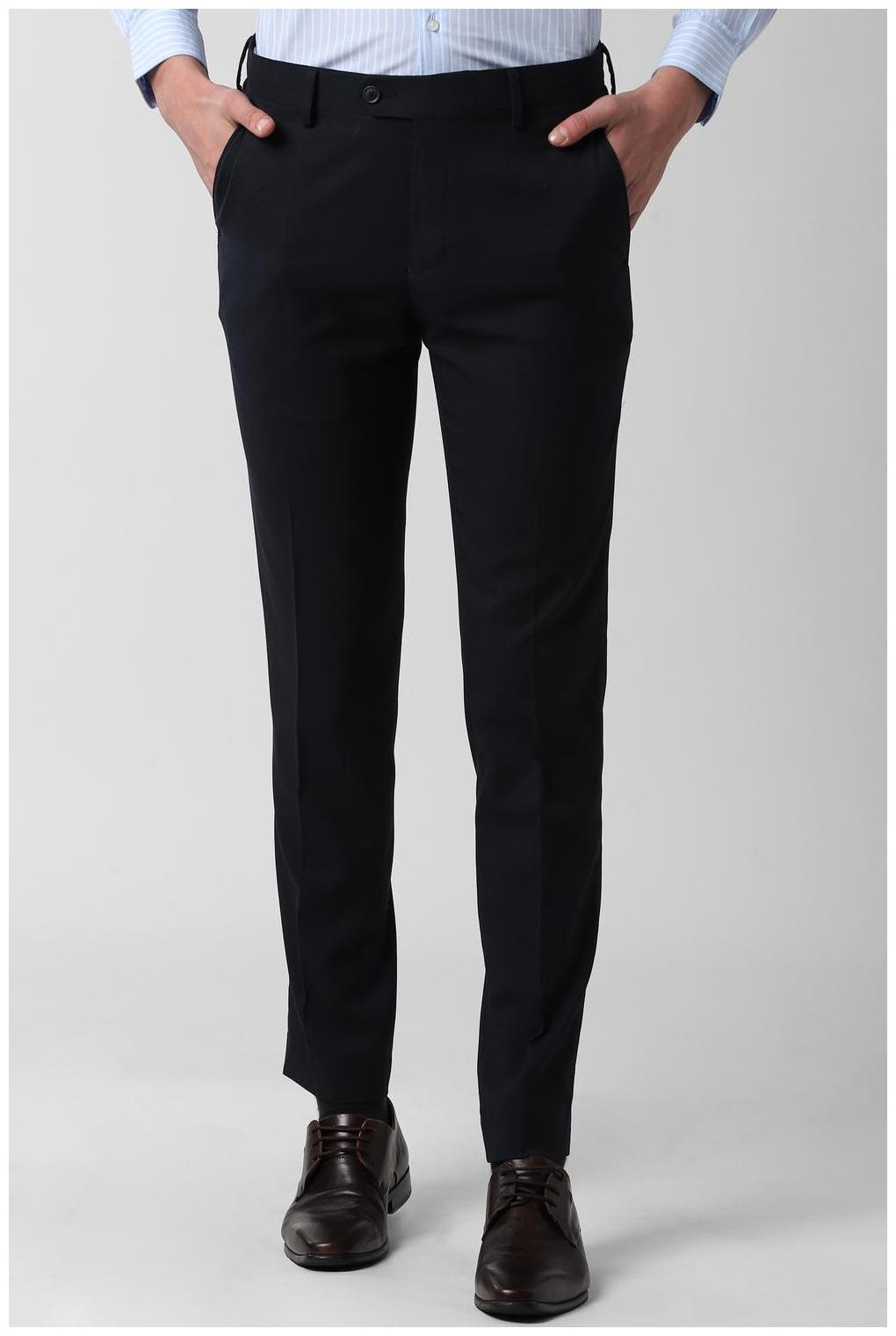 

Peter England Men Solid Slim Fit Formal Trouser - Blue