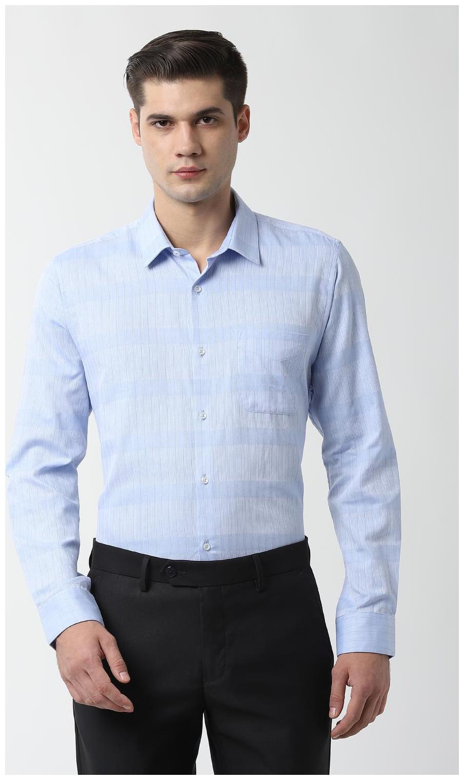 

Peter England Men Slim fit Formal Shirt - Blue