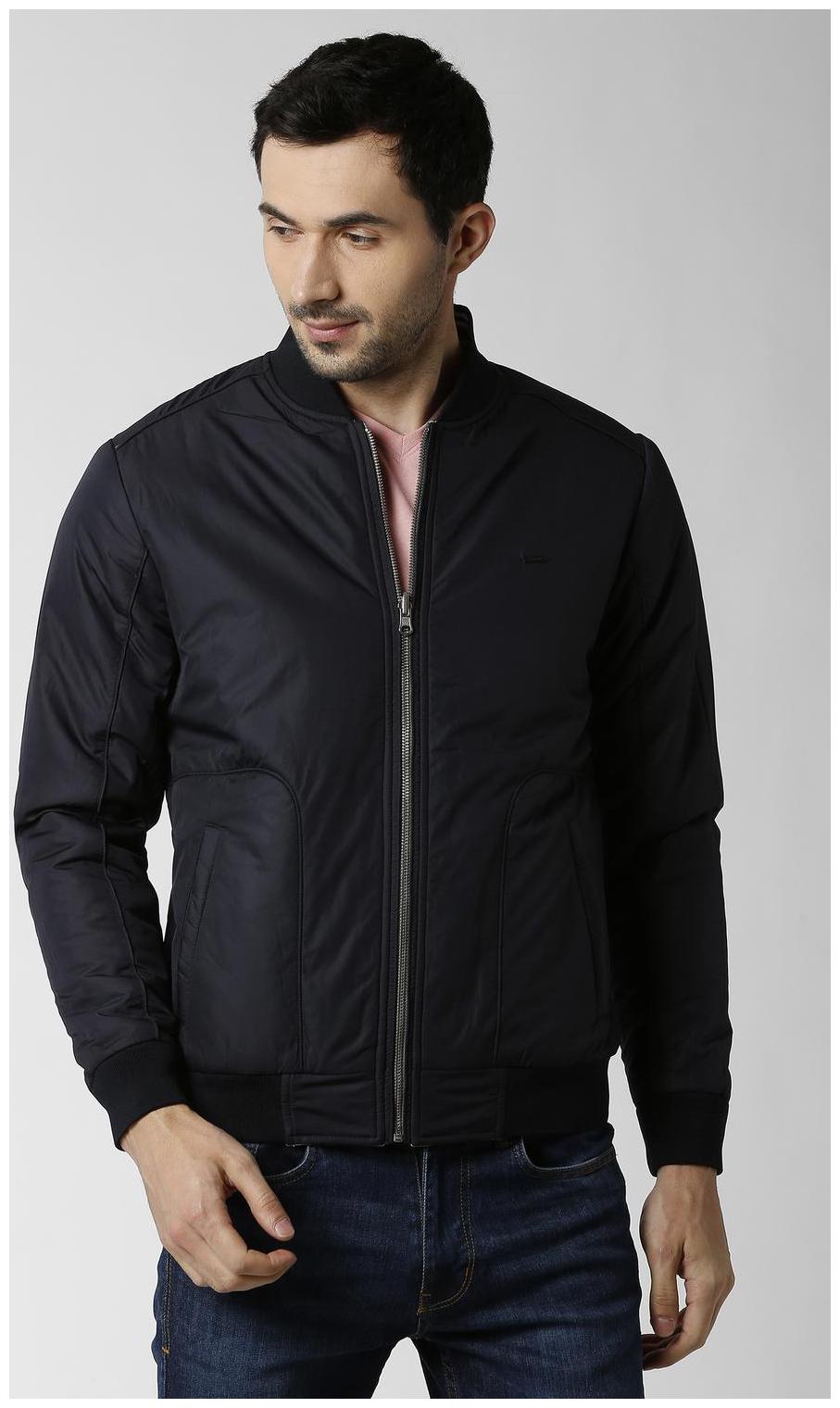 

Peter England Men Grey Solid Bomber jacket