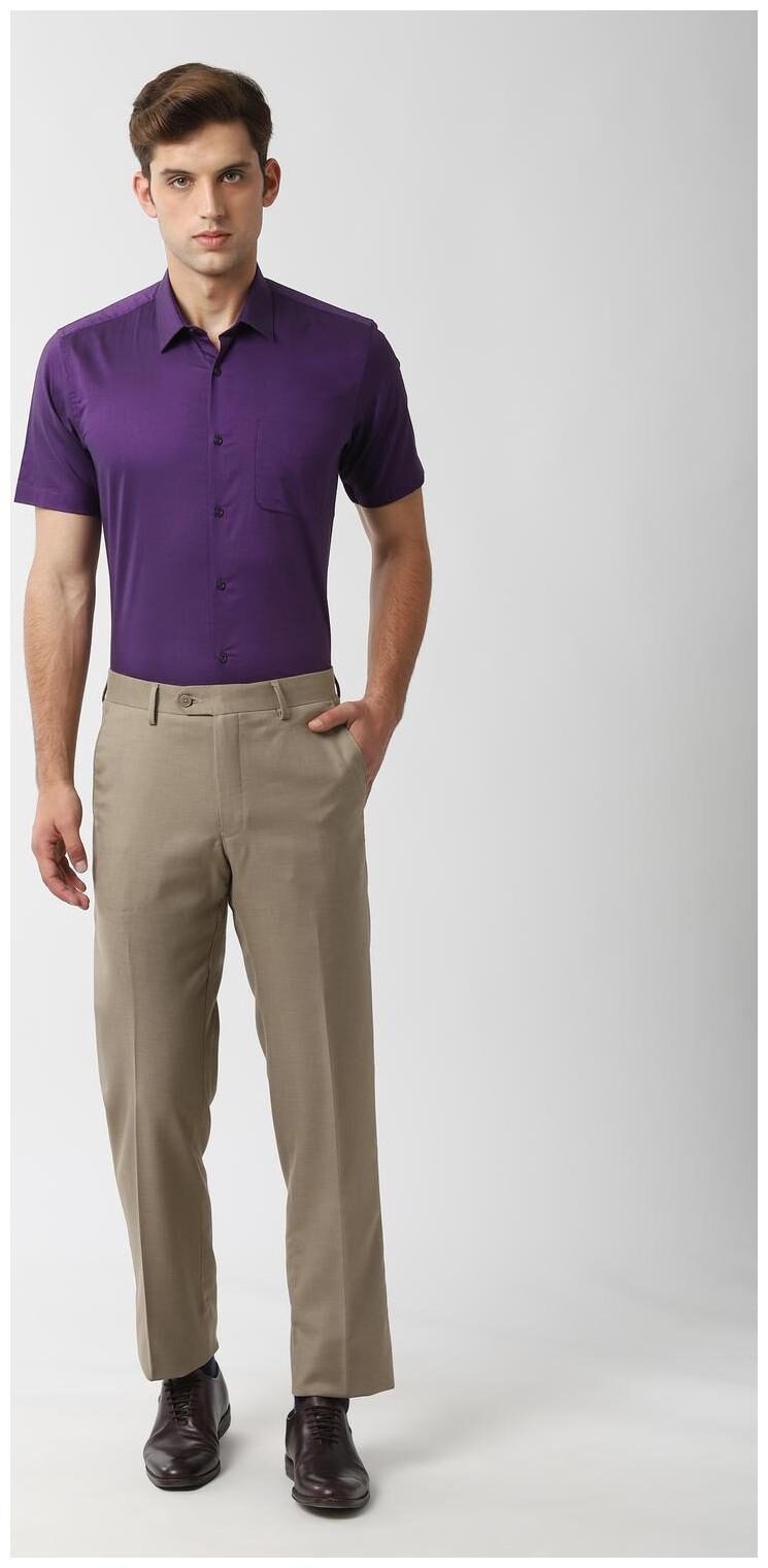 

Peter England Men Regular fit Formal Shirt - Purple