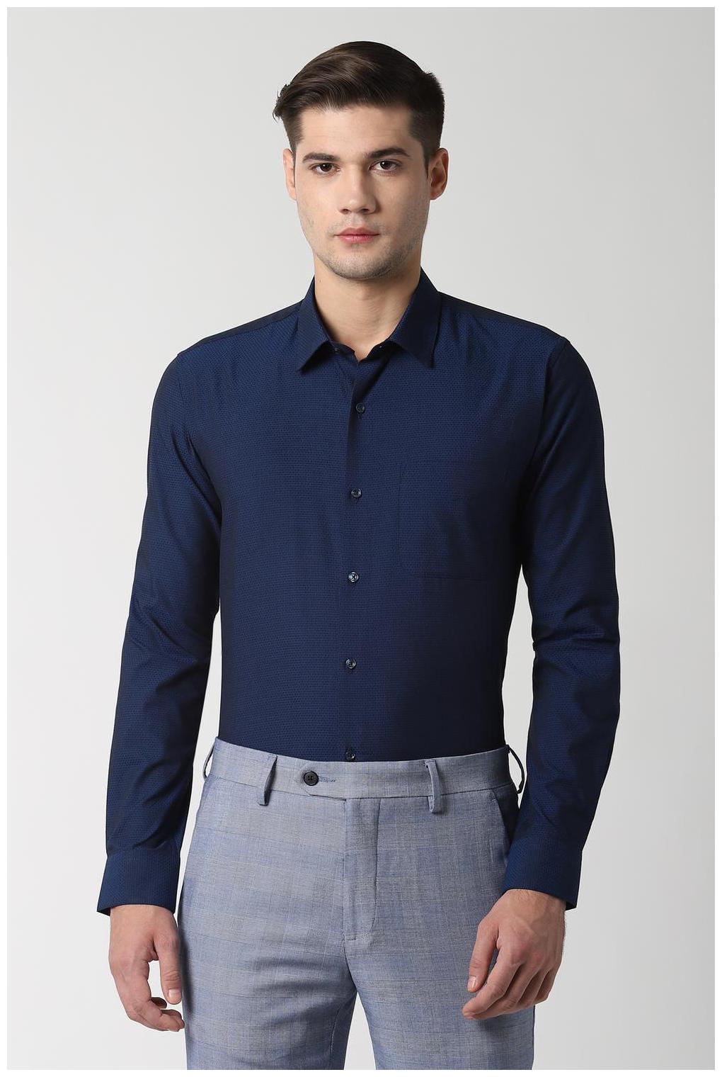 

Peter England Men Slim fit Formal Shirt - Blue