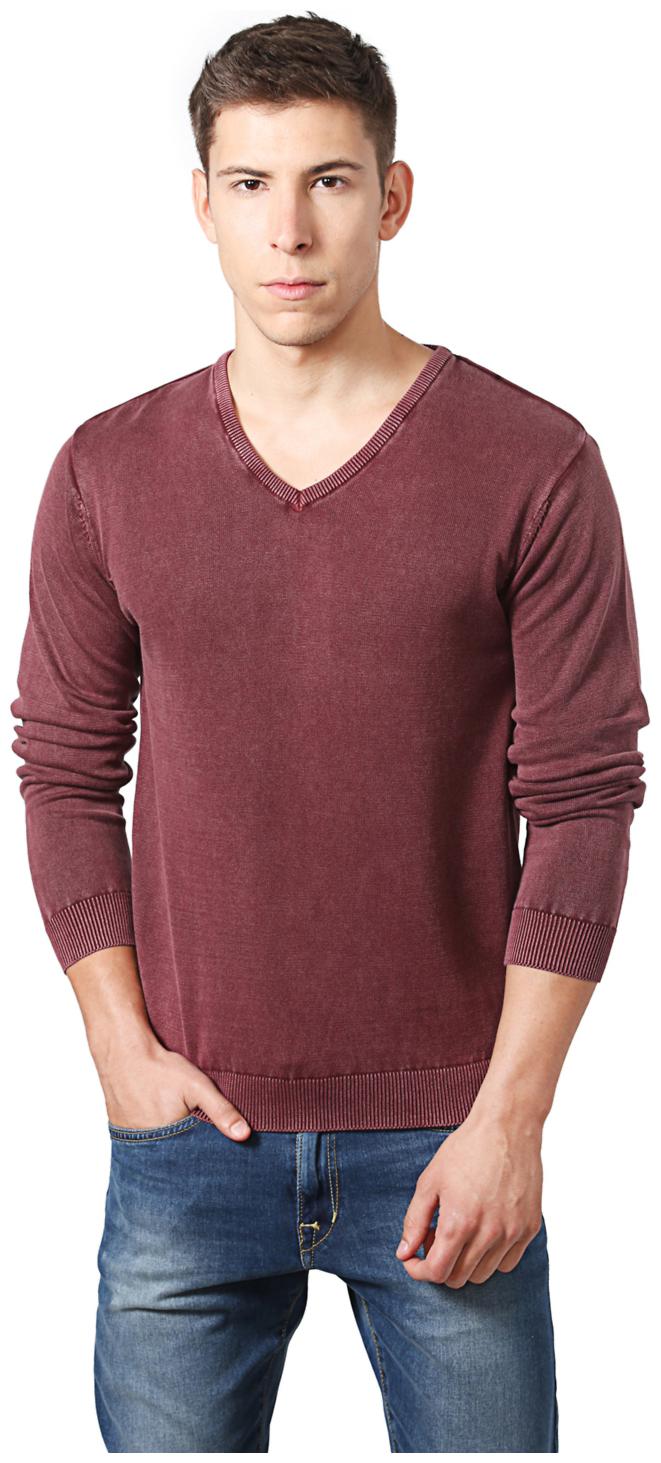 

Peter England Men Maroon V neck Pullover