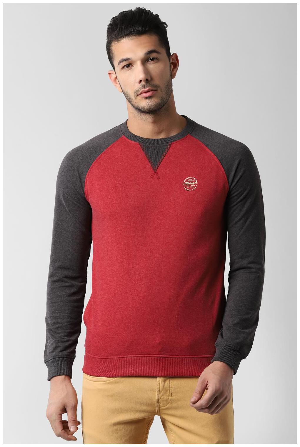 

Peter England Men Red Round neck Sweatshirt