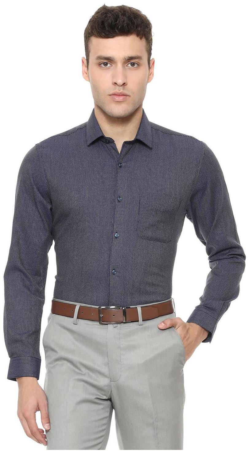 

Peter England Men Super slim fit Formal Shirt - Blue