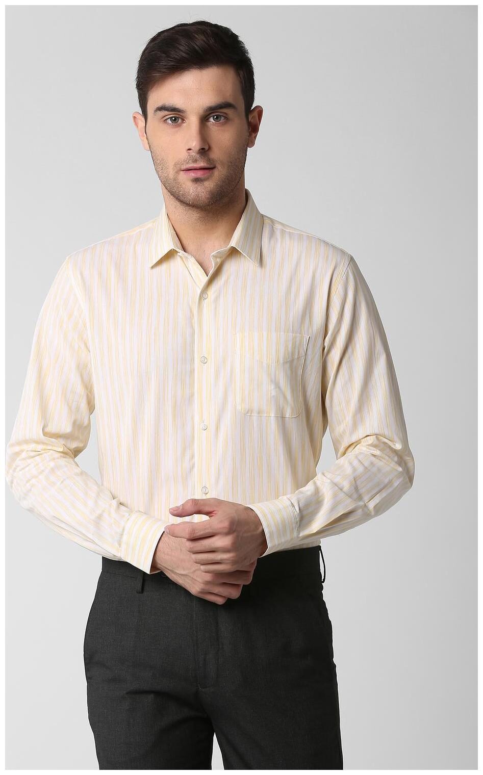 

Peter England Men Slim fit Formal Shirt - Yellow