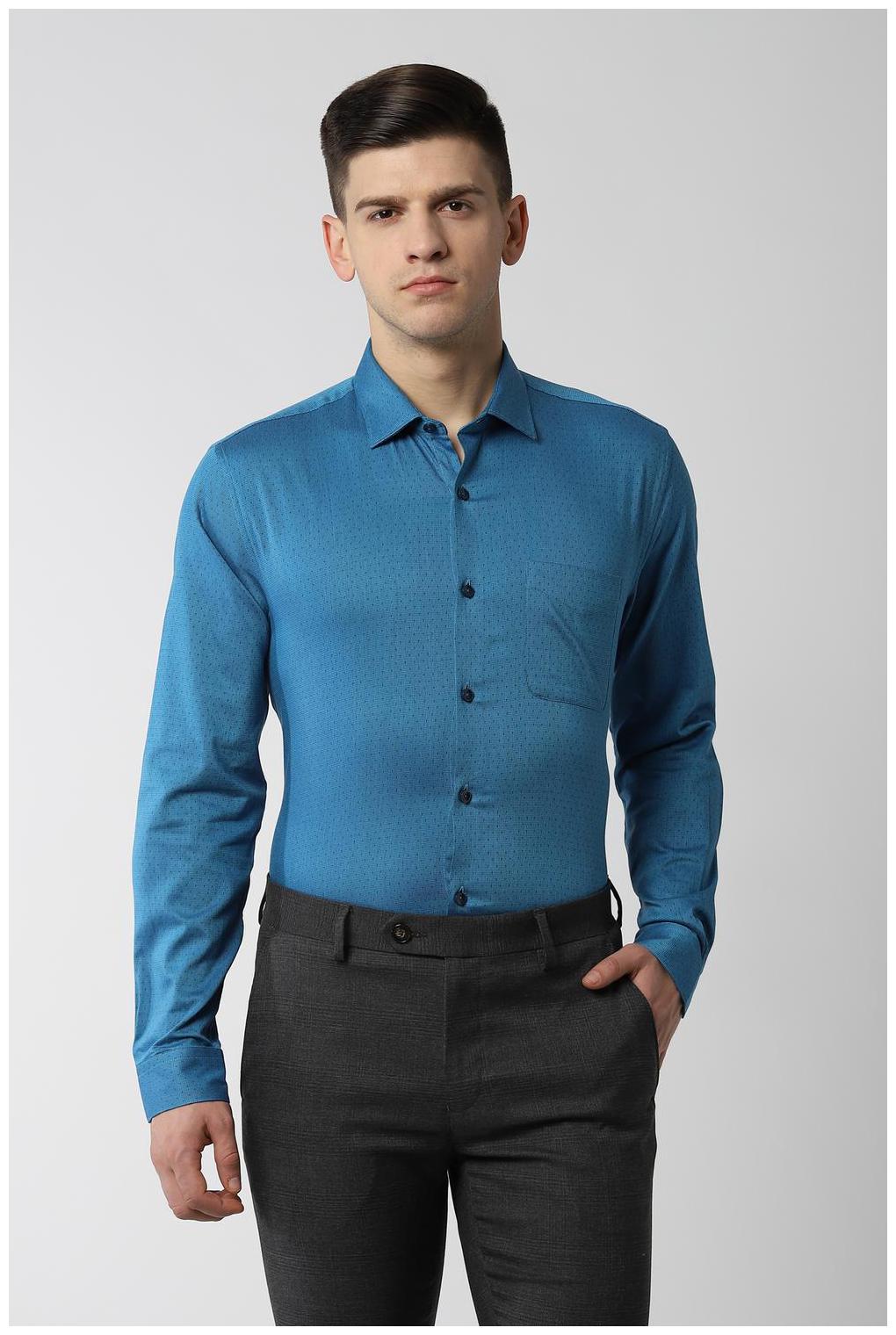 

Peter England Men Slim fit Formal Shirt - Blue
