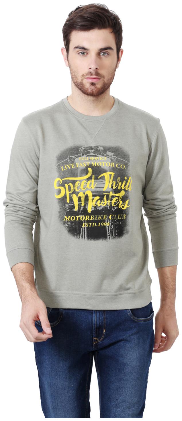 

Peter England Men Grey Round neck Sweatshirt