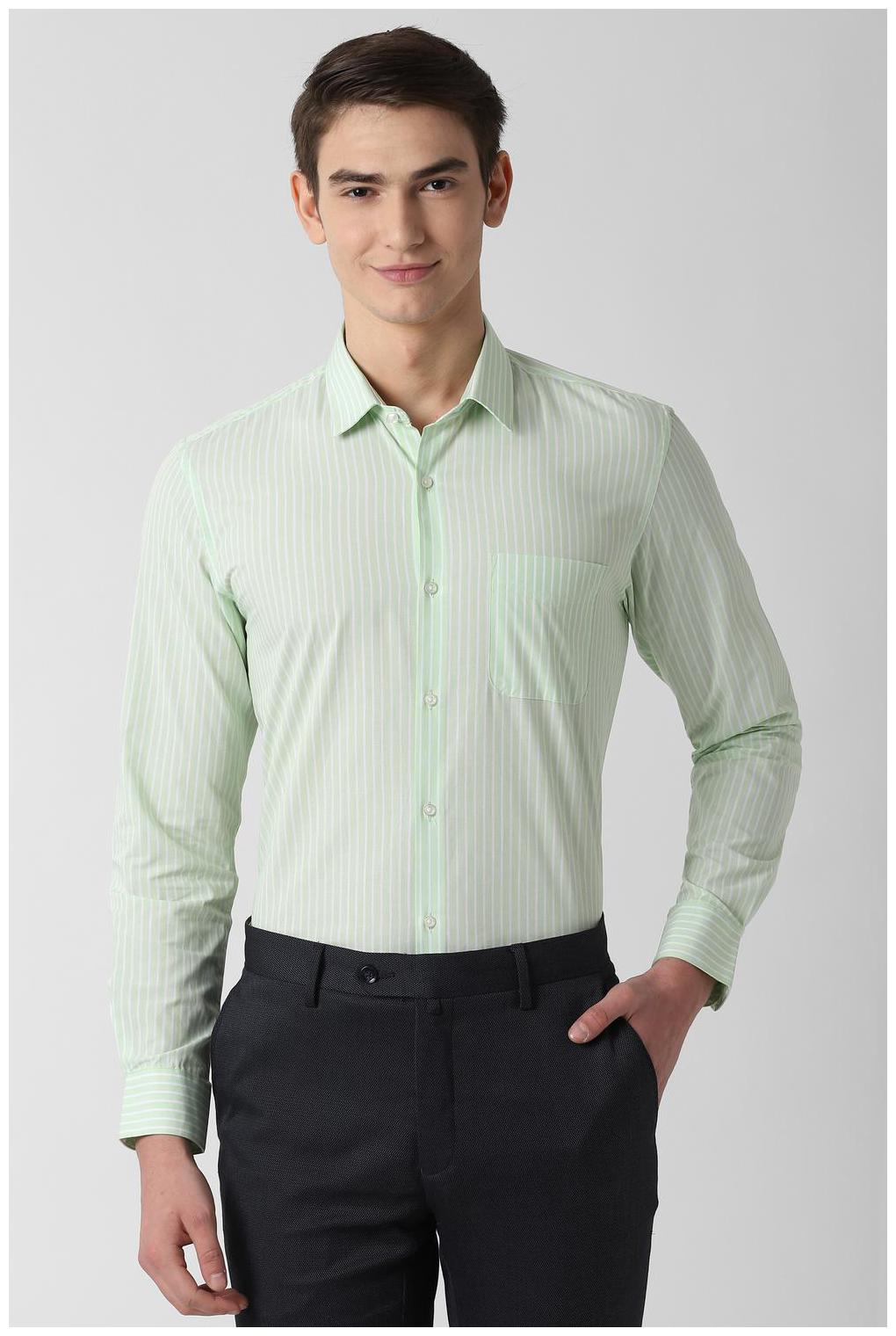

Peter England Men Slim fit Formal Shirt - Green