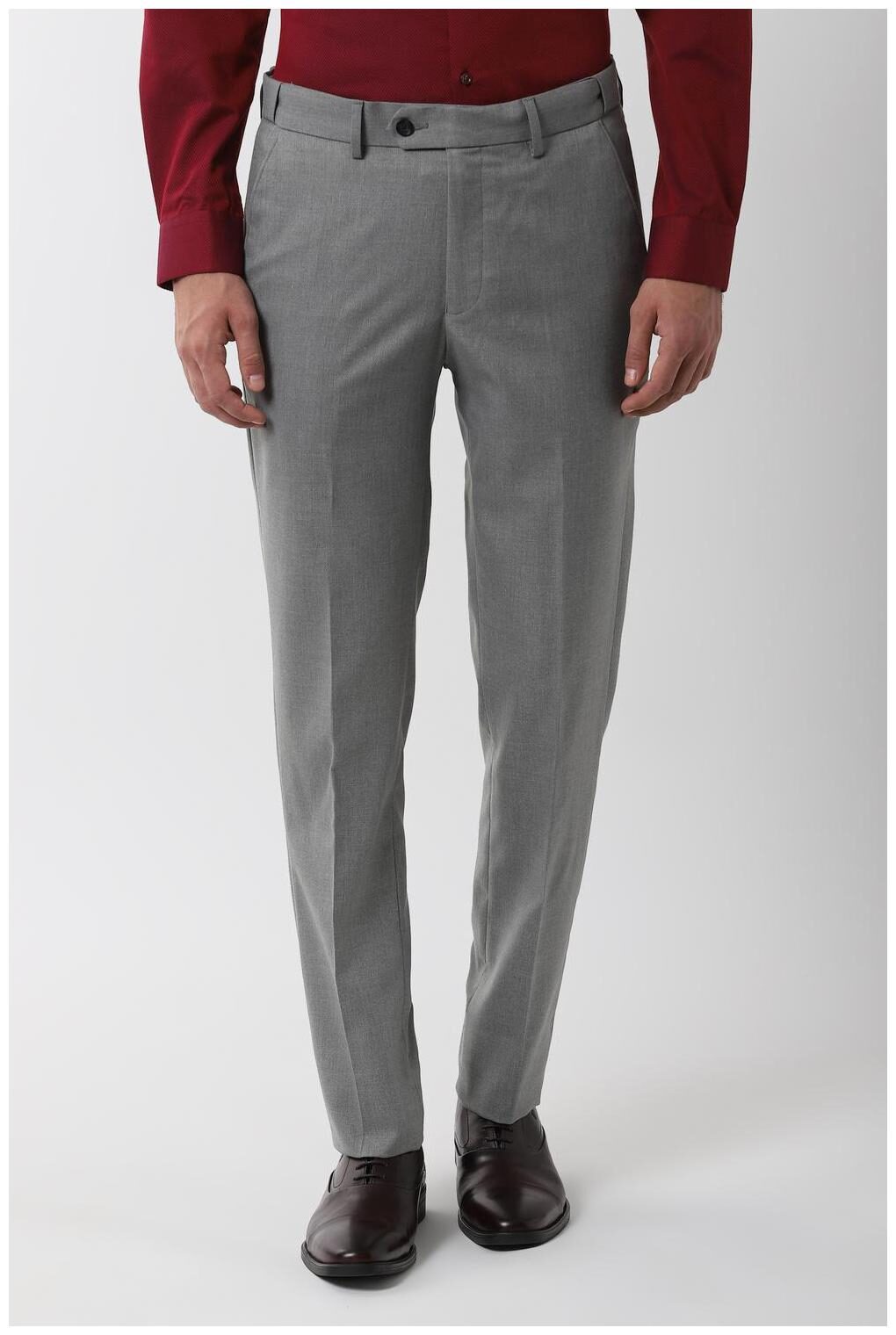 

Peter England Men Textured Slim Fit Formal Trouser - Grey