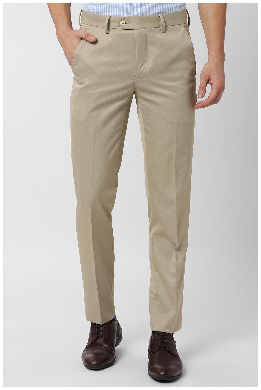 

Peter England Men Textured Slim Fit Formal Trouser - Beige