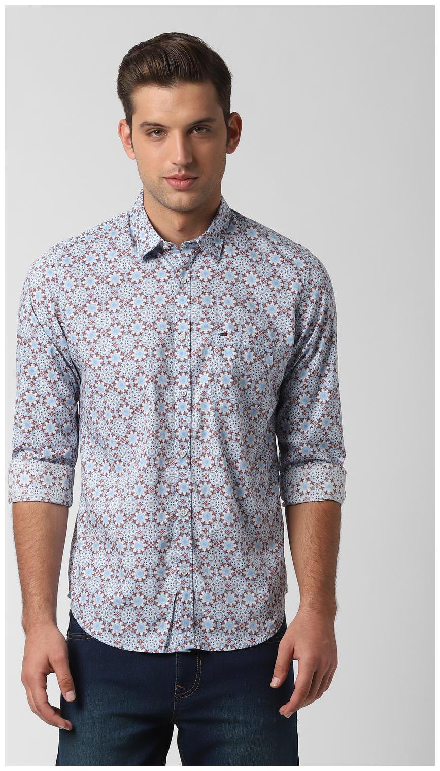 

Peter England Men Blue Printed Slim Fit Casual Shirt
