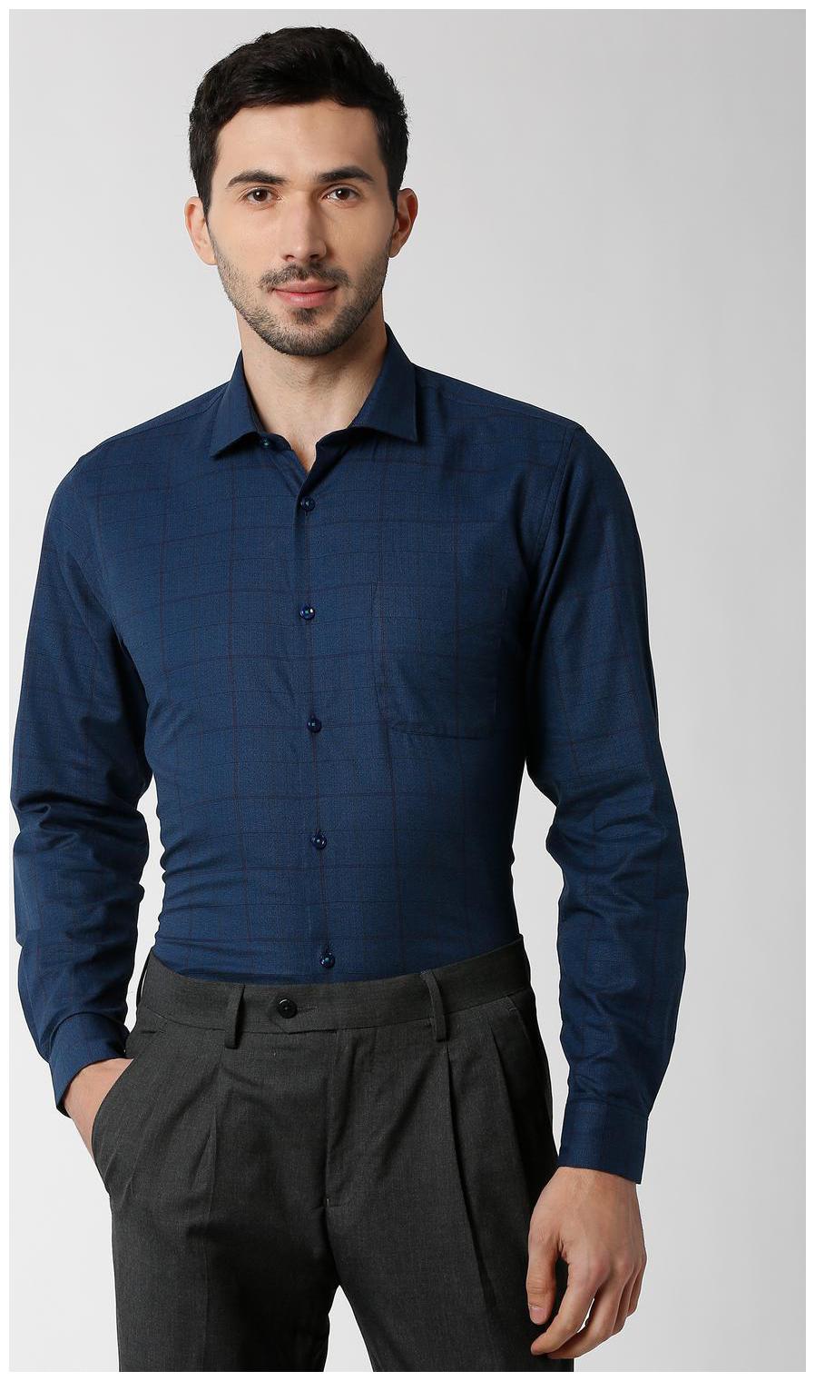 

Peter England Men Regular fit Formal Shirt - Blue