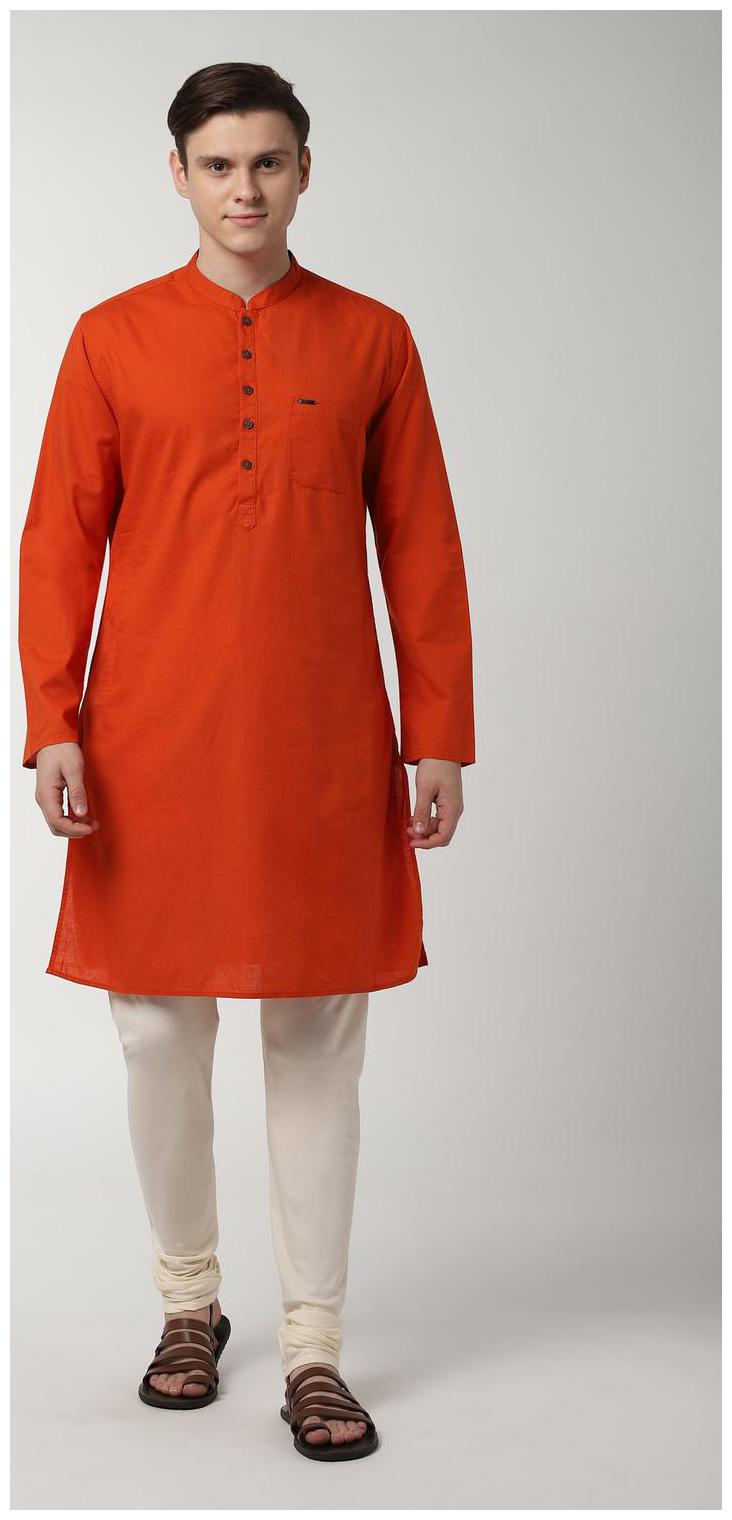 

Peter England Men Orange Slim Fit Kurta