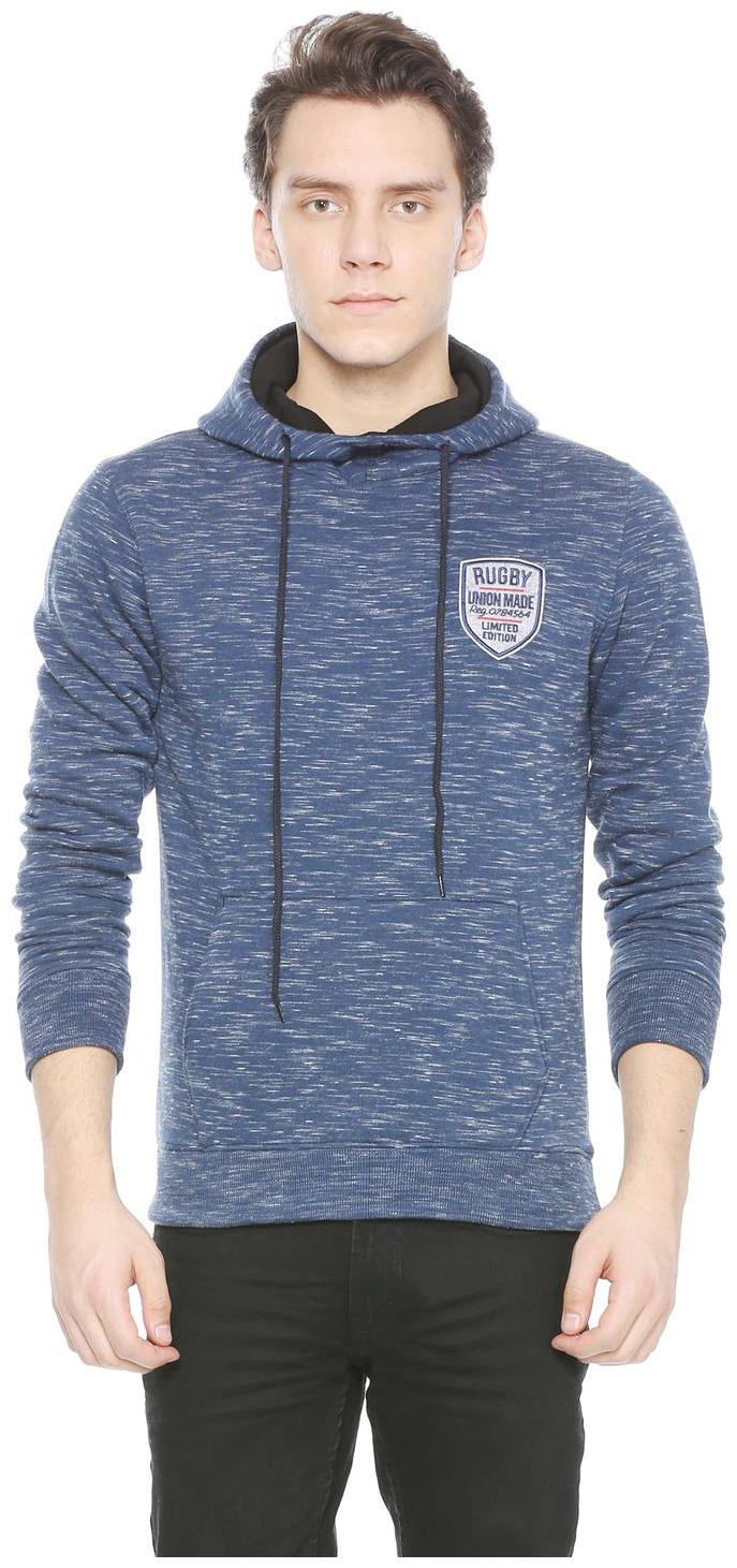 

Peter England Men Blue Hooded Sweatshirt