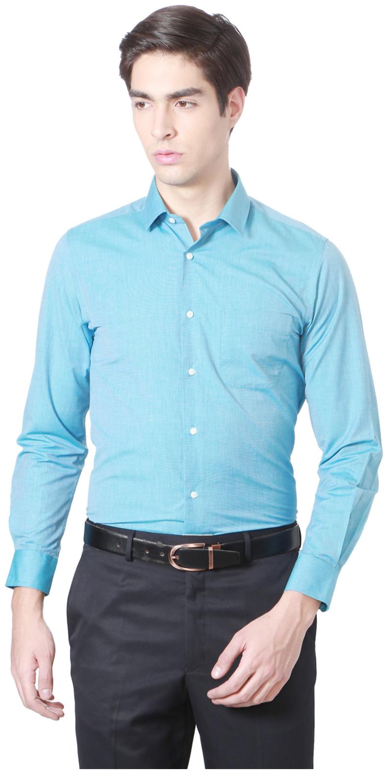 

Peter England Men Blue Solid Slim Fit Casual Shirt