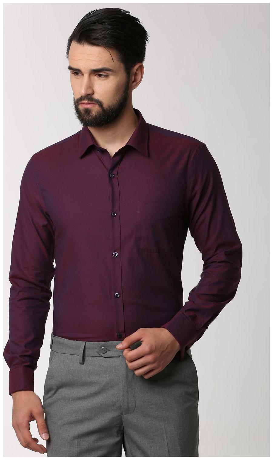 

Peter England Men Slim fit Formal Shirt - Purple