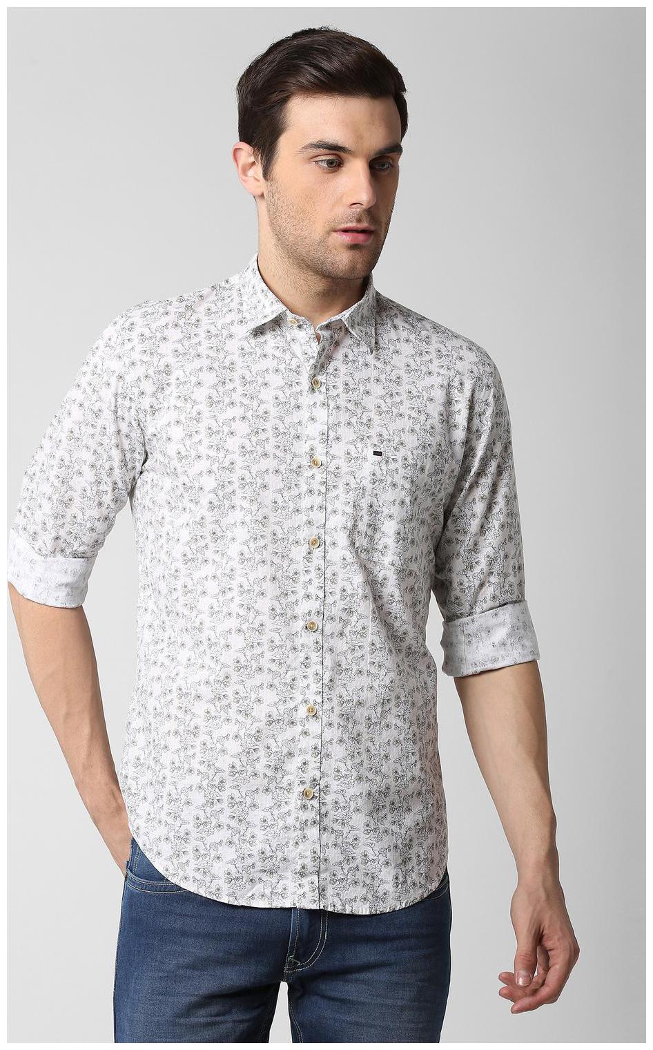 

Peter England Men Grey Printed Slim Fit Casual Shirt