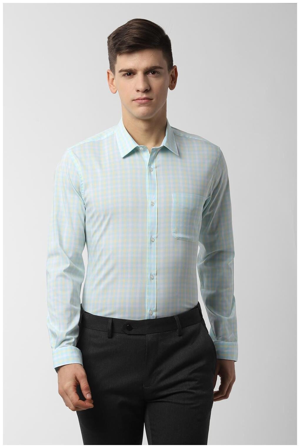 

Peter England Men Slim fit Formal Shirt - Blue