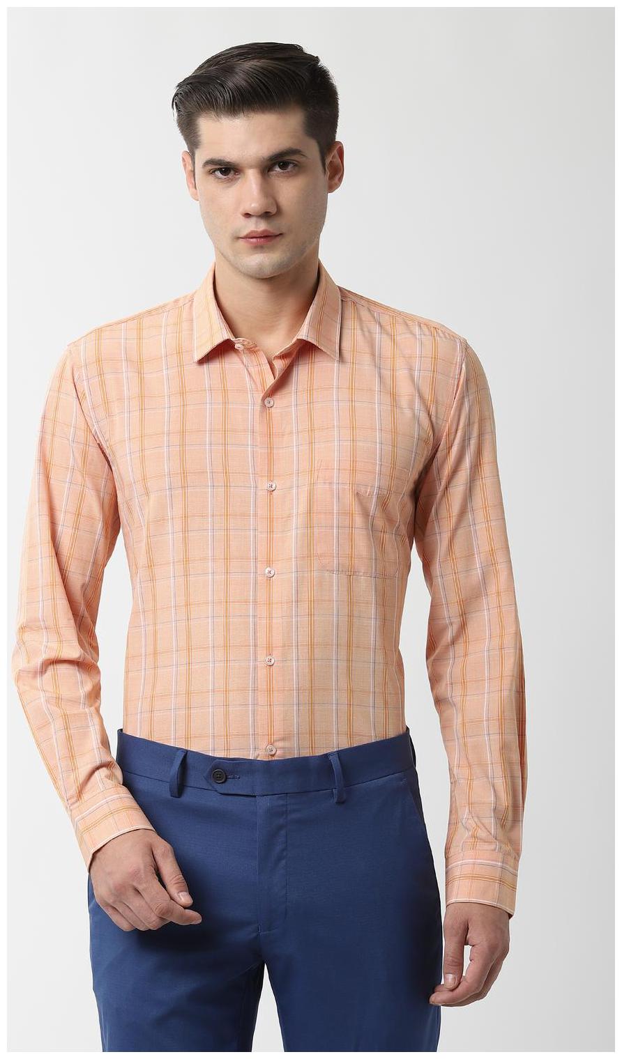 

Peter England Men Slim fit Formal Shirt - Orange