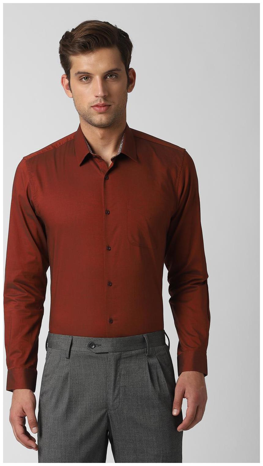 

Peter England Men Slim fit Formal Shirt - Brown