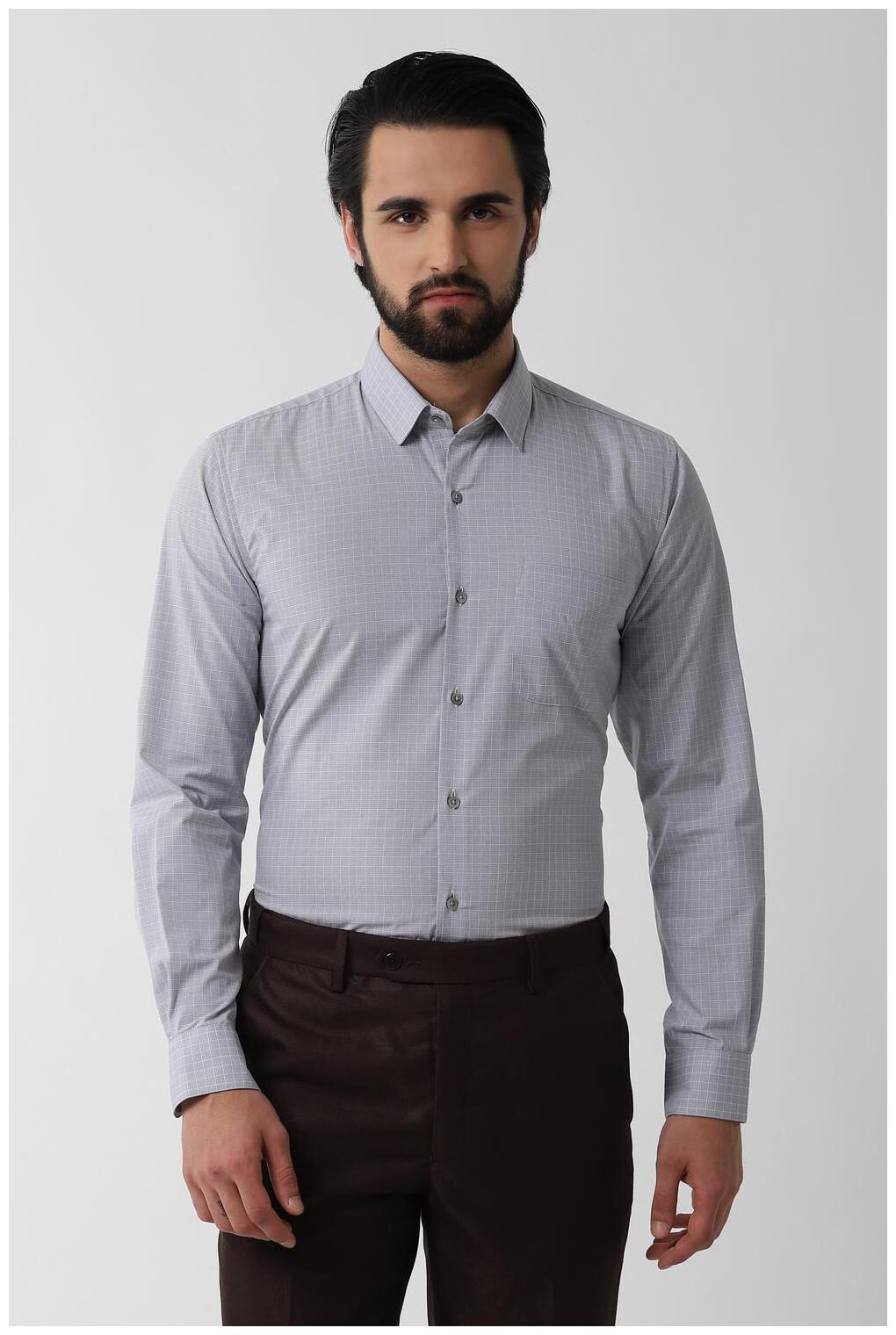 

Peter England Men Slim fit Formal Shirt - Grey
