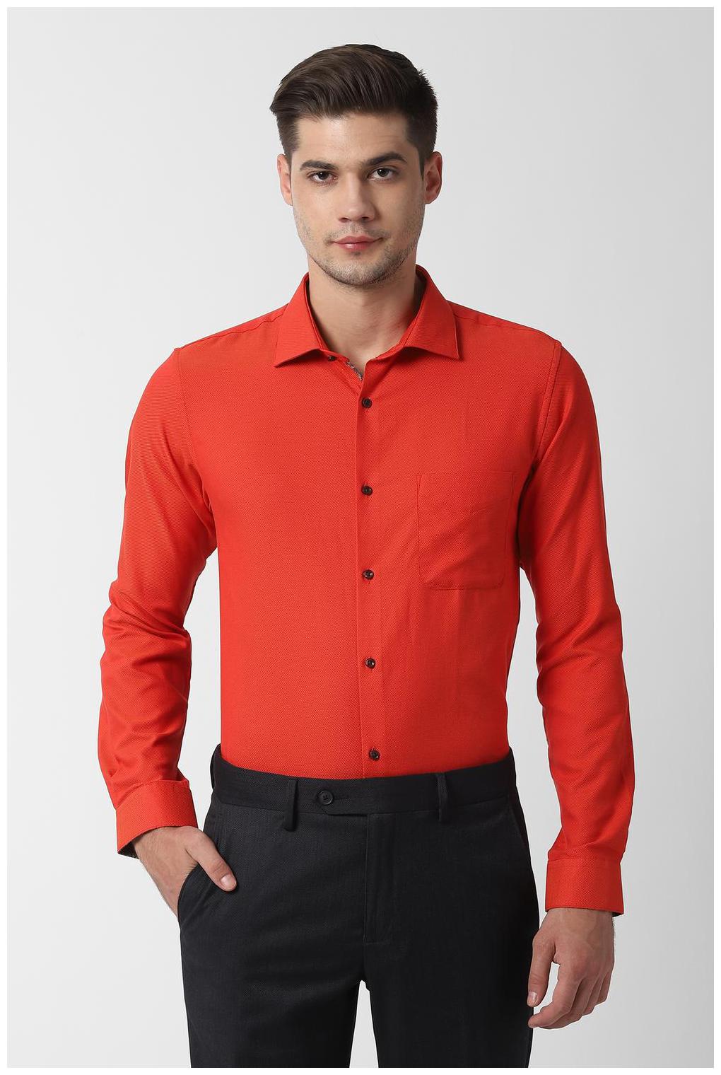 

Peter England Men Slim fit Formal Shirt - Orange