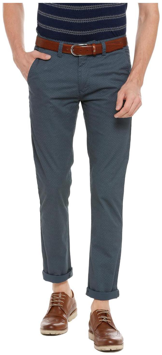 

Peter England Men Blue Printed Regular fit Regular trousers
