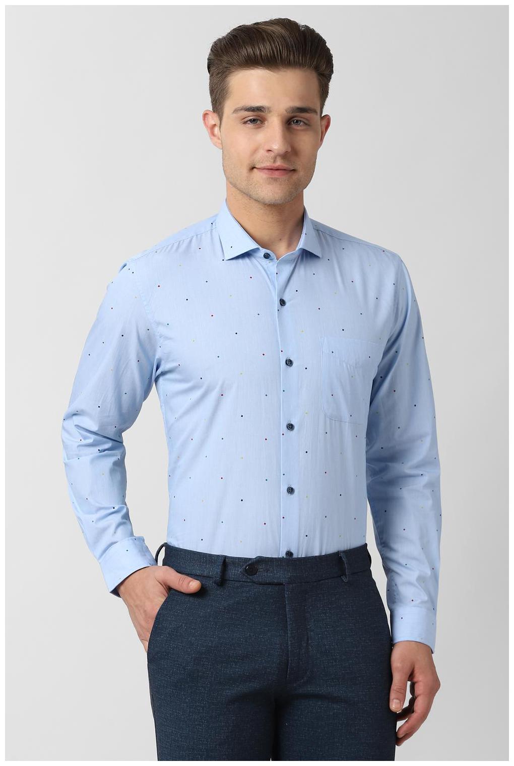 

Peter England Men Slim fit Formal Shirt - Blue