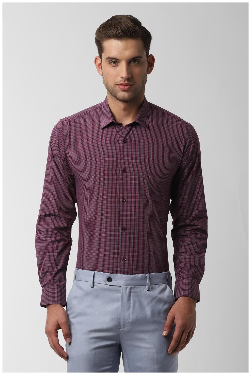 

Peter England Men Slim fit Formal Shirt - Maroon