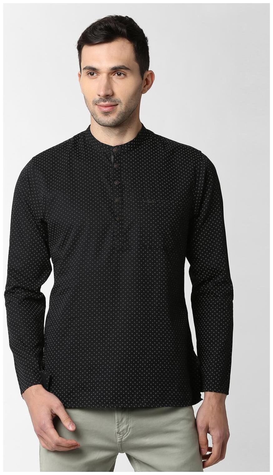 

Peter England Men Black Slim Fit Kurta