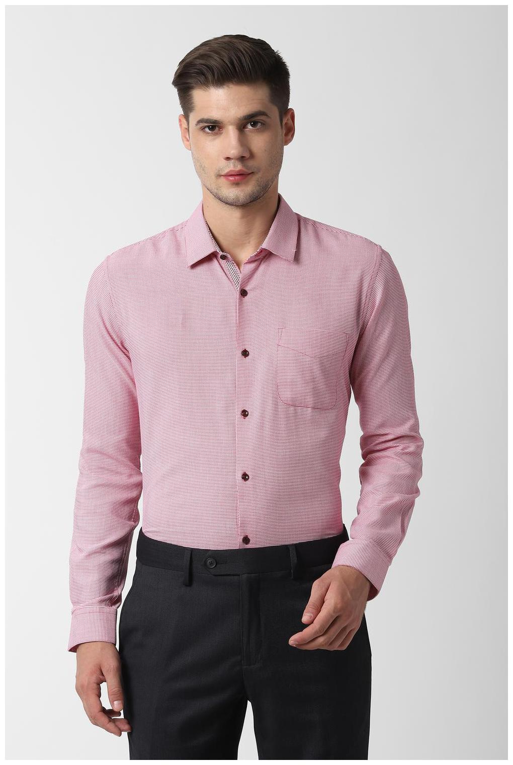 

Peter England Men Slim fit Formal Shirt - Pink