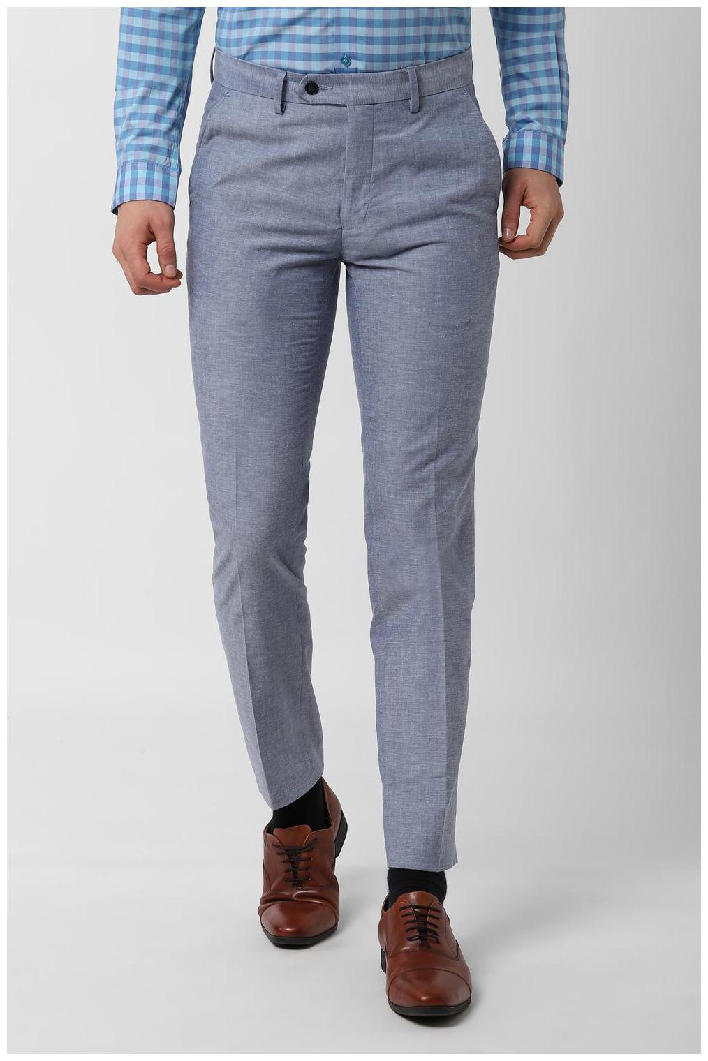 

Peter England Men Textured Slim Fit Formal Trouser - Blue