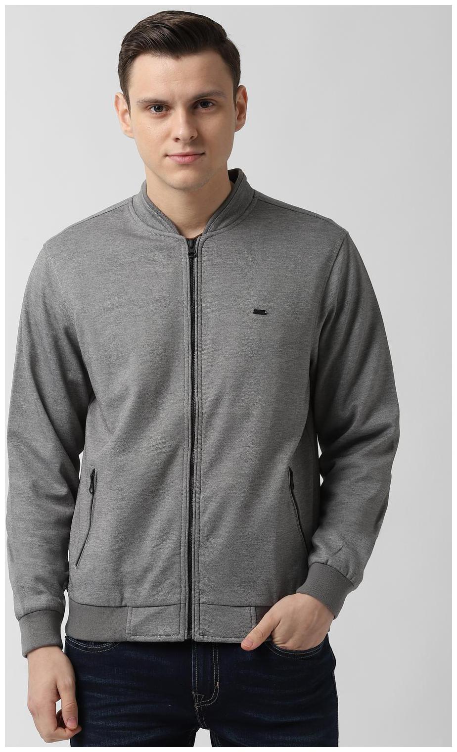

Peter England Men Polyester Bomber Jacket Grey