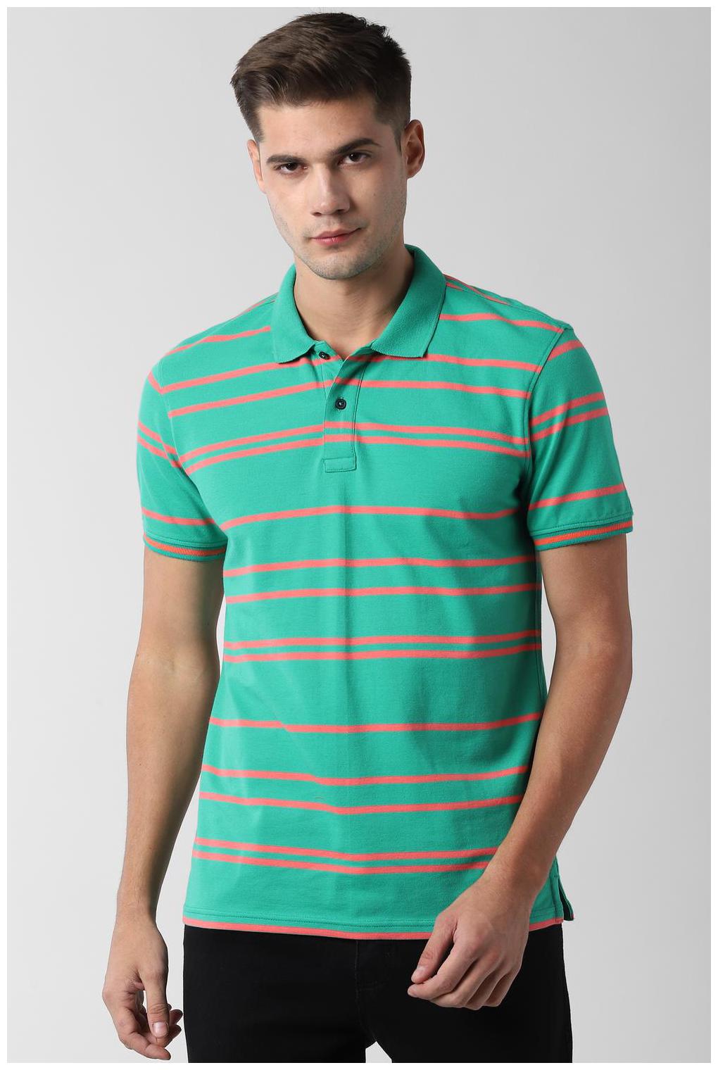 

Peter England Men Green Slim fit Cotton Polo collar T-Shirt - Pack Of 1
