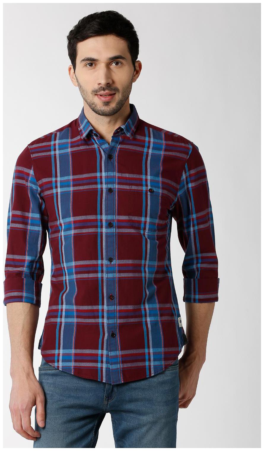 

Peter England Men Multi Checked Slim Fit Casual Shirt